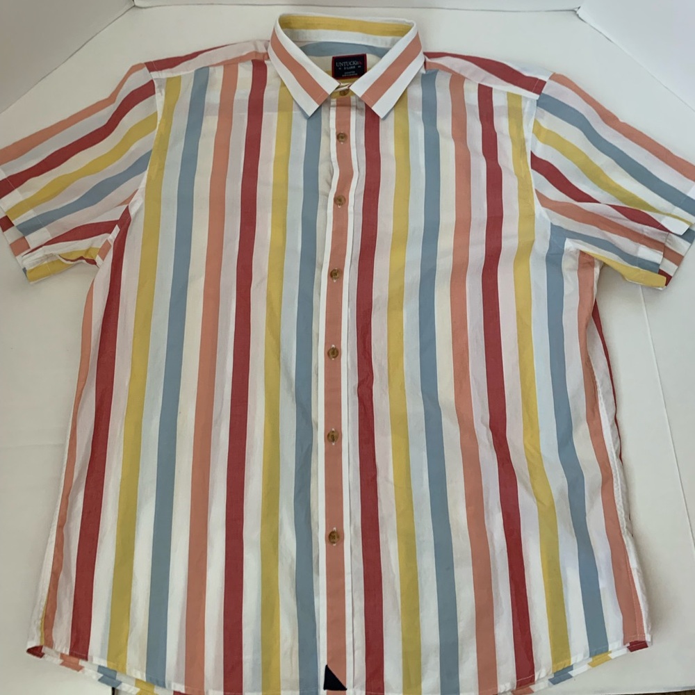 UNTUCKit Multicolor Striped Casual Button Down Shirt